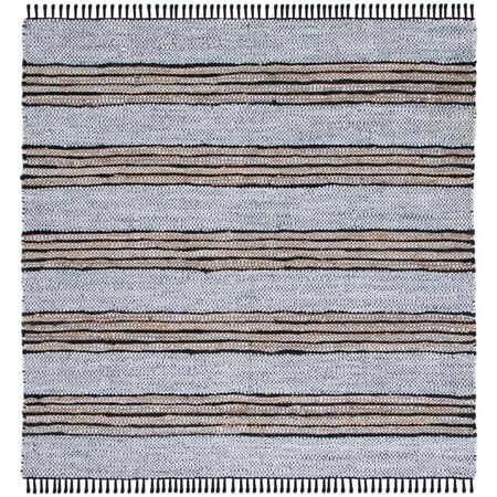 Safavieh 6 x 6 ft. Vintage Leather Square Hand Woven Rug Silver & Natural VTL601G-6SQ